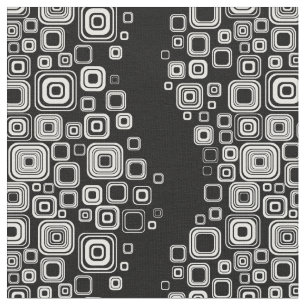 Retro black and white squares fabric