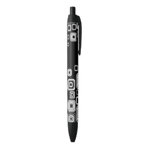 Retro black and white squares ink pen