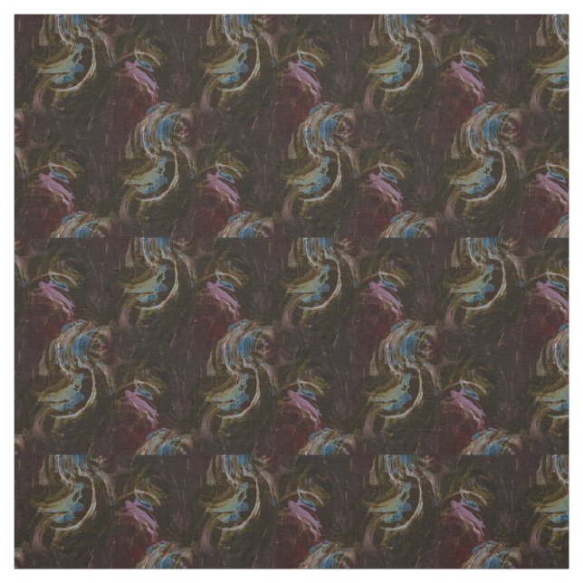 Retro Black Atomic Abstract Fabric (Swatch)