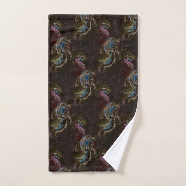 Retro Black Atomic Abstract Hand Towel (Hand Towel)