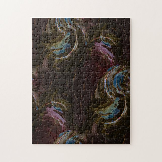 Retro Black Atomic Abstract Jigsaw Puzzle (Vertical)