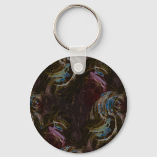 Retro Black Atomic Abstract Key Ring