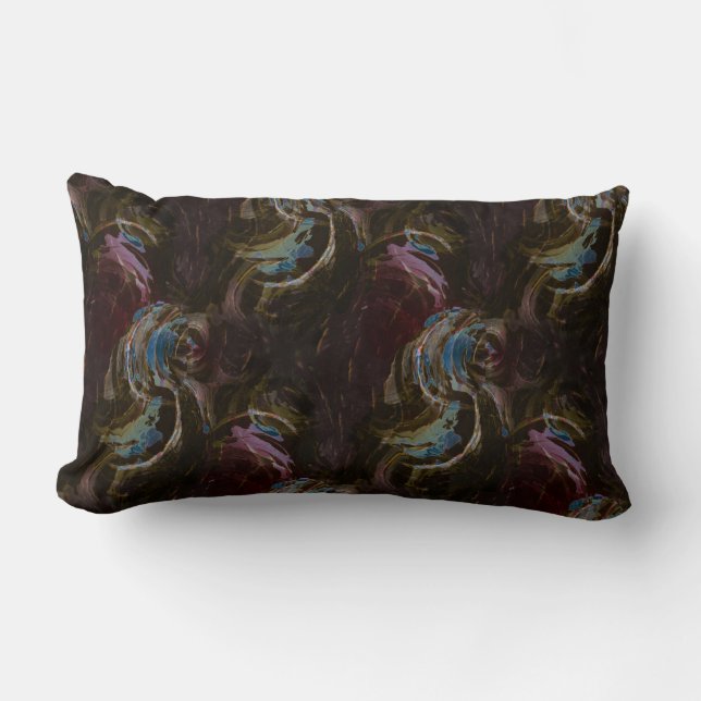 Retro Black Atomic Abstract Lumbar Cushion (Front)