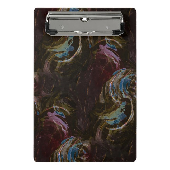 Retro Black Atomic Abstract Mini Clipboard (Front)