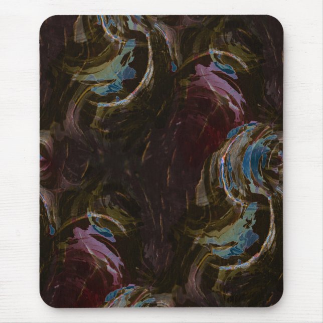 Retro Black Atomic Abstract Mouse Pad (Front)