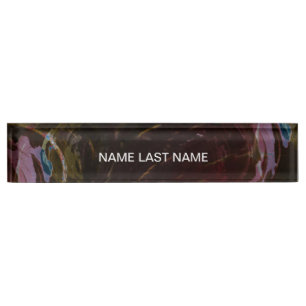 Retro Black Atomic Abstract Nameplate