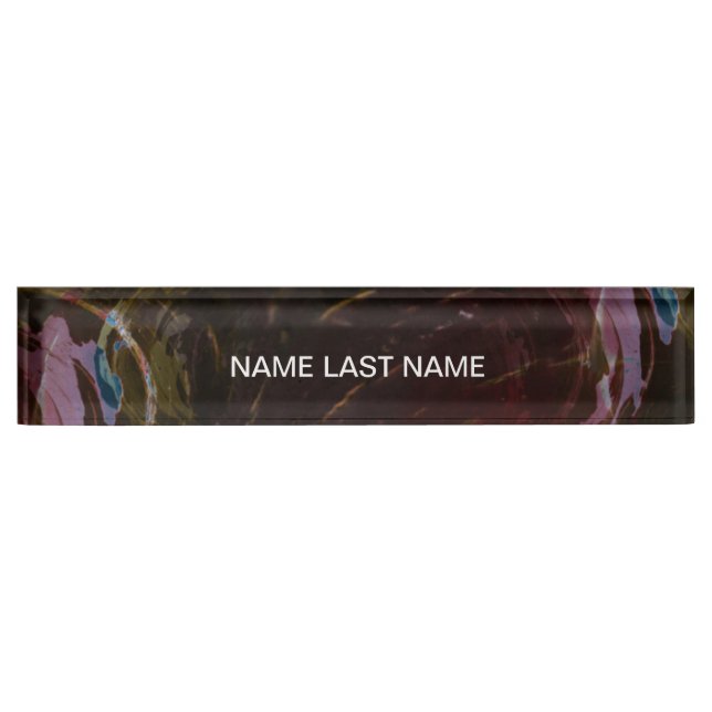 Retro Black Atomic Abstract Nameplate (Front)