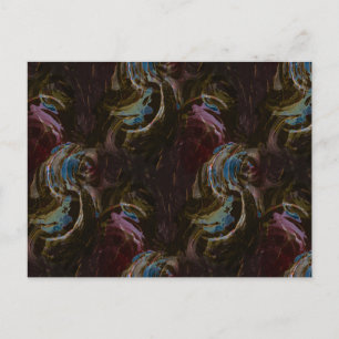 Retro Black Atomic Abstract Postcard