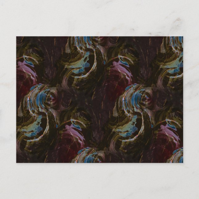 Retro Black Atomic Abstract Postcard (Front)