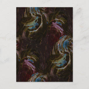 Retro Black Atomic Abstract Postcard