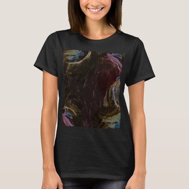 Retro Black Atomic Abstract T-Shirt (Front)