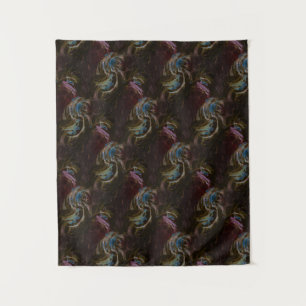 Retro Black Atomic Abstract Tapestry