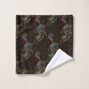 Retro Black Atomic Abstract Wash Cloth