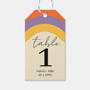Retro Black Calligraphy Table Numbers Wedding Gift Tags