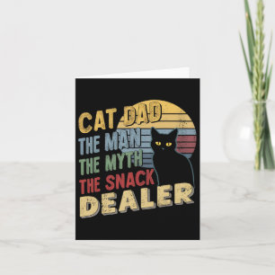 Retro Black Cat Dad The Man The Myth The Snack Dea Card