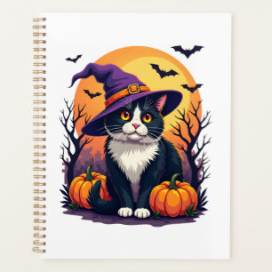 Retro Black Cat Halloween Pumpkin Costume For Men  Planner