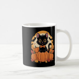 Retro Black Cat Halloween Pumpkin Costume For Wome Coffee Mug