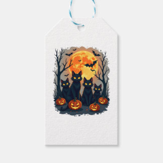 Retro Black Cat Halloween Pumpkin Costume For Wome Gift Tags