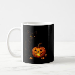 Retro Black Cat Halloween Pumpkin Costume Women Coffee Mug