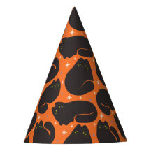 Retro Black Cat in Orange