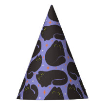 Retro Black Cat in Purple