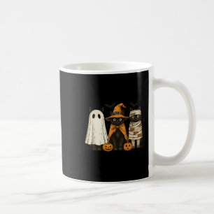 Retro Black Cat Witch Scary Halloween Pumpkin Wome Coffee Mug