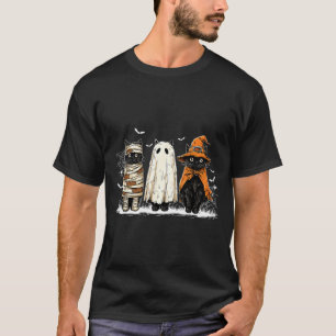 Retro Black Cat Witch Y Halloween Women Men Kids T-Shirt