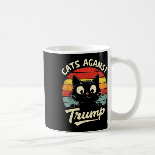 Retro Black Cats Against Trump 3 Coffee Mug