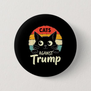 Retro Black Cats Against Trump 6 Cm Round Badge