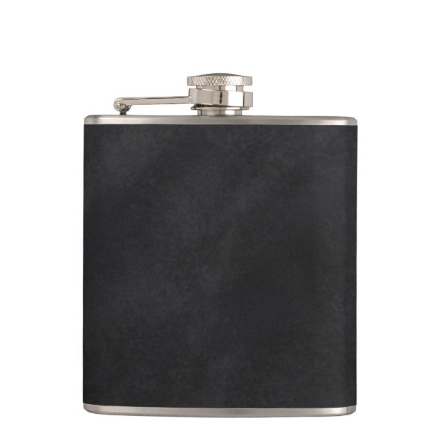 Retro Black Chalkboard Texture Hip Flask (Front)