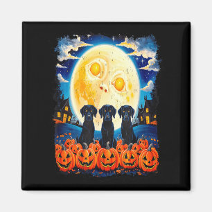 Retro Black Dogs Halloween Dog Lovers Paint The Magnet