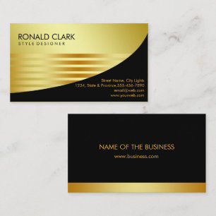 Retro Black Gold Metal Financial Services Business Card