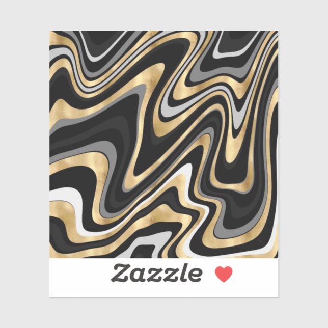 Retro Black Gold Wavy Lines Modern Design (Sheet)