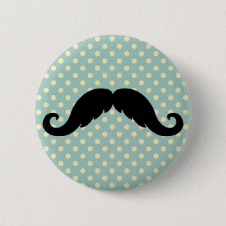 Retro Black Handlebar Moustache Moustache 6 Cm Round Badge