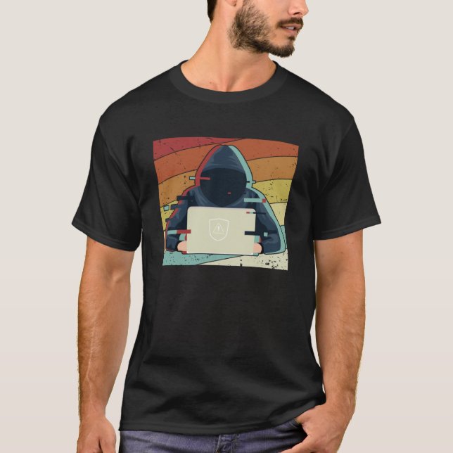 Retro Black Hat Ethical Hacking White Hat Hacker T-Shirt (Front)