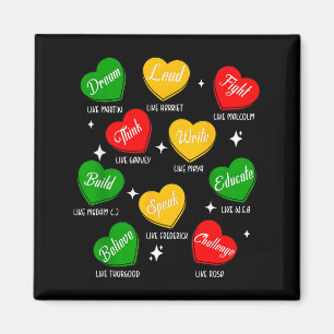 Retro Black History Hearts Dream Like Martin Women Magnet