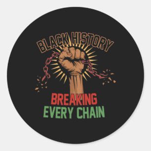 Retro Black History Month Breaking Every Chain Classic Round Sticker