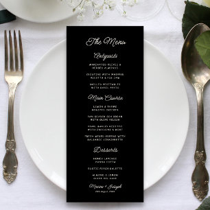 Retro Black & Ivory Wedding Menu
