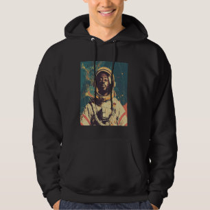 Retro Black Man Astronaut Exploring Outer Space Su Hoodie