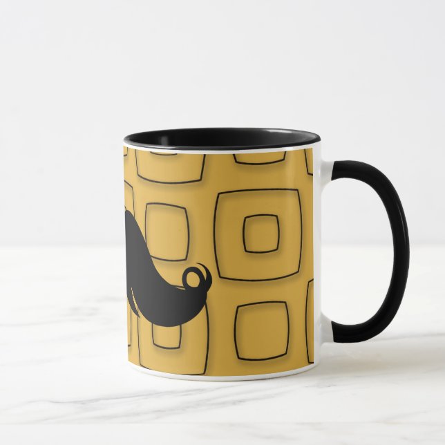 Retro Black Moustache Mug (Right)