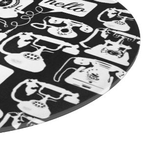 Retro Black or any colour & White Telephone Patter Cutting Board