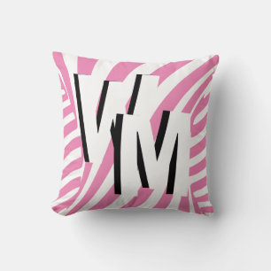 Retro Black Pink Reversible Psychedelic Spiral Cushion