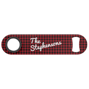 Retro Black Red Buffalo Check Plaid Personalised