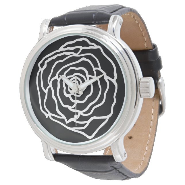 Retro Black Rose Watch Gift (Angled)