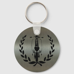 Retro Black Scooter inside laurel Key Ring
