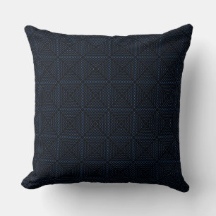 Retro Black Squares Pattern Cushion