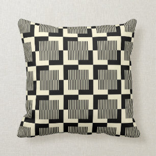 Retro Black & Tan Pattern Cushion