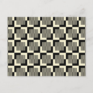 Retro Black & Tan Pattern Holiday Postcard