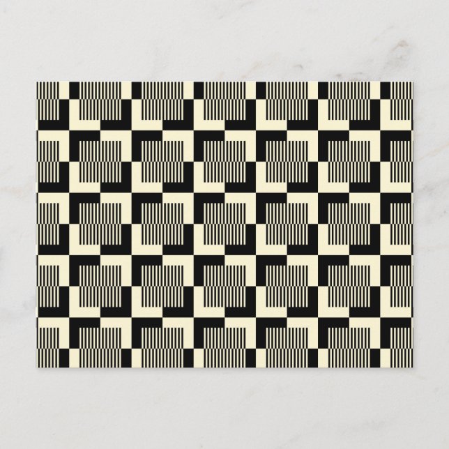 Retro Black & Tan Pattern Holiday Postcard (Front)