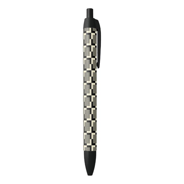 Retro Black & Tan Pattern Ink Pen (Bottom (Vertical))